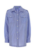 Women's Light-Blue Taffeta Shirt Silk
