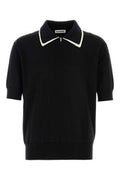 Men's Cotton Piqué With Contrast Collar Polo Shirt Black