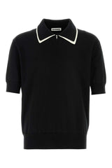 Men's Cotton Piqué With Contrast Collar Polo Shirt Black
