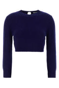 Women's Wool Blend Cropped Sweater Navy Nylon