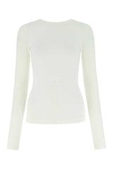 Women's Stretch Nylon Long-Sleeve Top White Elastane T-shirts