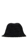 Women's Rio Raffia Crochet Bucket Hat Black