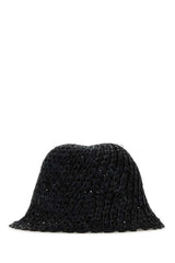 Women's Rio Raffia Crochet Bucket Hat Black