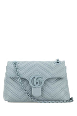 Women's Gg Marmont Shoulder Bag Blue Calf Skin
