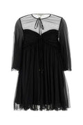 Women's Sheer Georgette Dress Black Outer