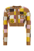 Women's Embroidered Patchwork Cardigan Multicolor Nylon Viscose Wool
