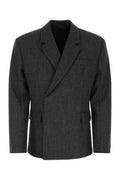 Men's Virgin Wool Melange Blazer Gray Blazers