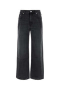 Men's Black Denim Wide-Leg Jeans Cotton