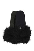 Women's Nylon And Nappa Leather Gloves Black Lamapacos