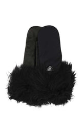 Women's Nylon And Nappa Leather Gloves Black Lamapacos
