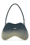 Women's Tracolla Shoulder Bag Blue Cotton Polyurethane