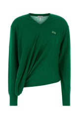 Women's Sweater Green Wool Nylon