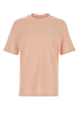 Men's Linen Blend T-Shirt Pink Cotton