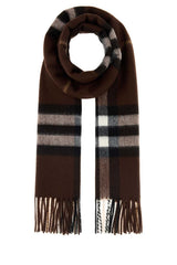 Unisex Giant Scarf Brown Cashmere