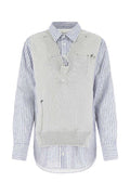 Women's Embroidered Cotton Linen Shirt White Sweater