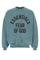 Men's Crewneck Sweatshirt Blue Cotton Sweater