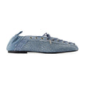 Ganni Eyelet Cotton Ballerina Flat — Blue