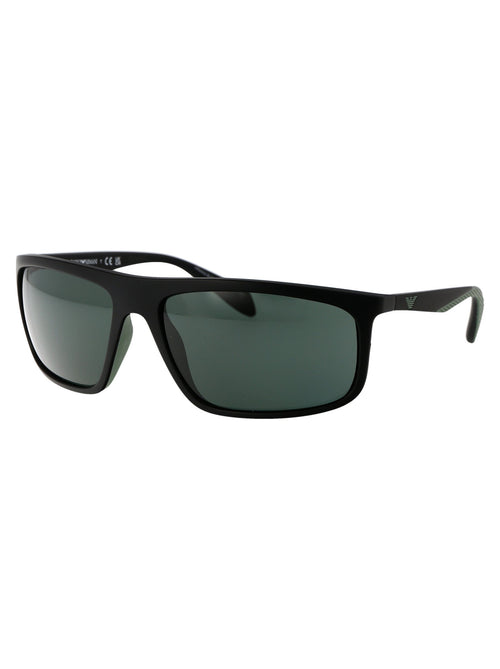 0ea4212u 500171 Matte Black/rubber Green Injected Sunglasses