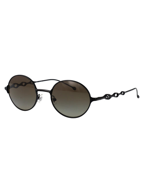 0dl1008 10138e Powder Matte Black Metal Sunglasses