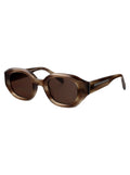 0ea4230u 614973 Shiny Striped Brown Acetate Sunglasses