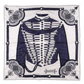 Hermès Brandebourgs Tattoo Carré 90 Silk Scarf — Navy and White