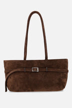 BOLSO ESSENTIAL EAST-WEST | GAMUZA CHOCOLATE