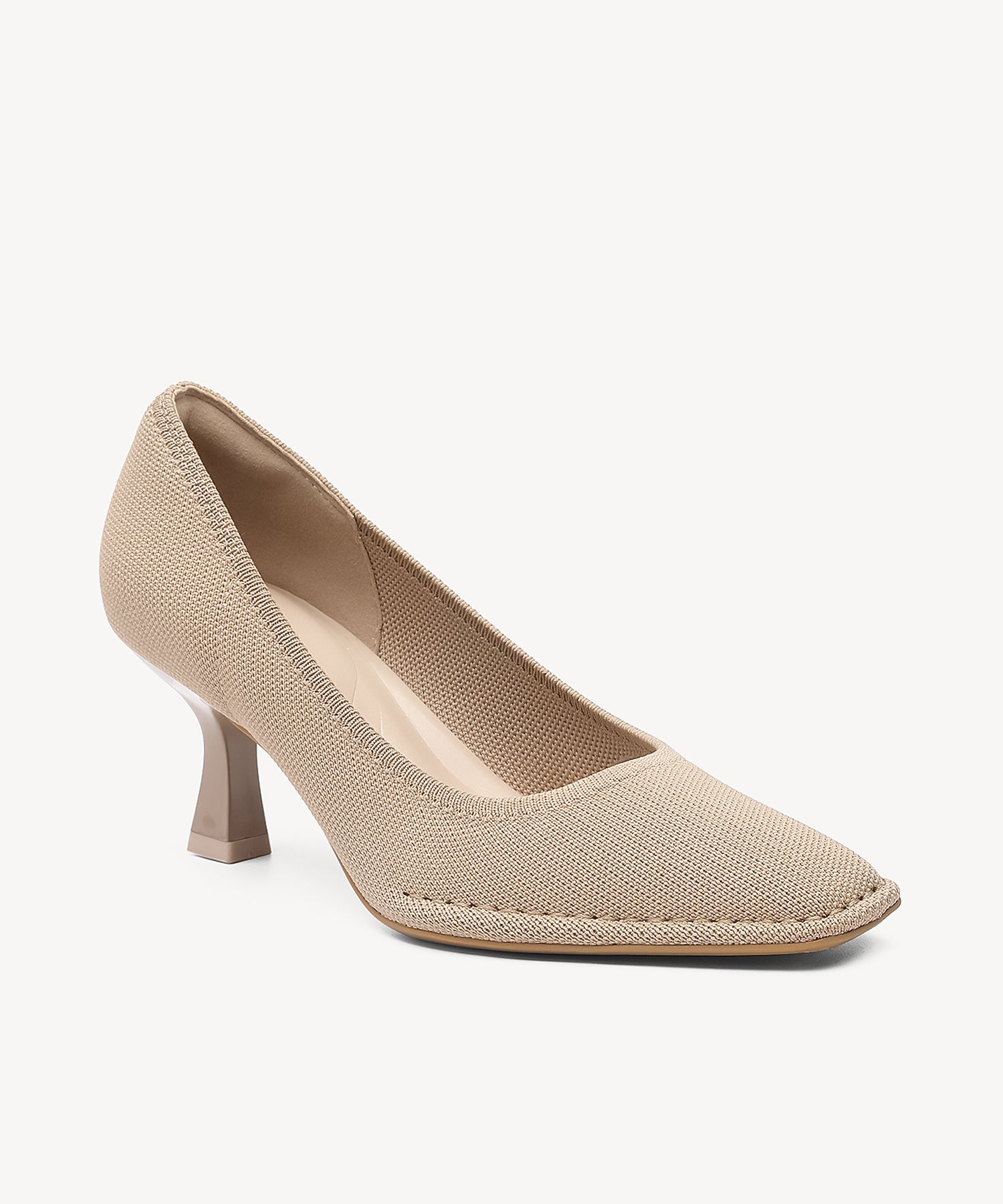 RefinEdge Square Toe Heeled Pump - Apricot / US 6.5 | EU 37 | UK 4.5