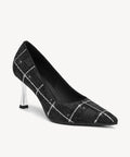 EternalPace Diamond Pointed Toe Heeled Pump - Black Plaid / US 5 | EU 35 | UK 3