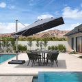 PURPLE LEAF Deluxe - Sombrilla de Aluminio Rectangular para Exterior, Elegante, Resistente al Viento y Ajustable