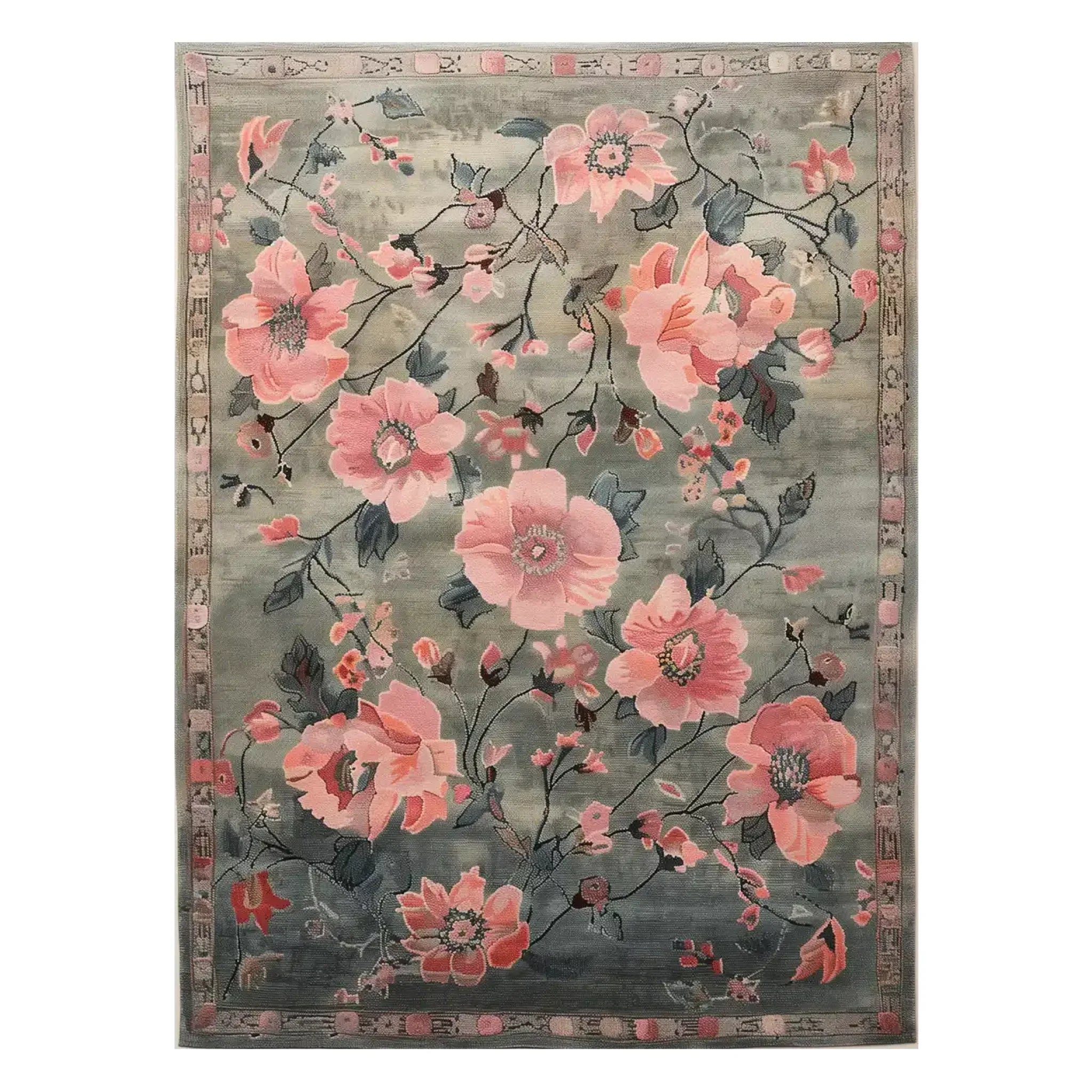 Imperial Gray Garden Hand Tufted Wool Rug