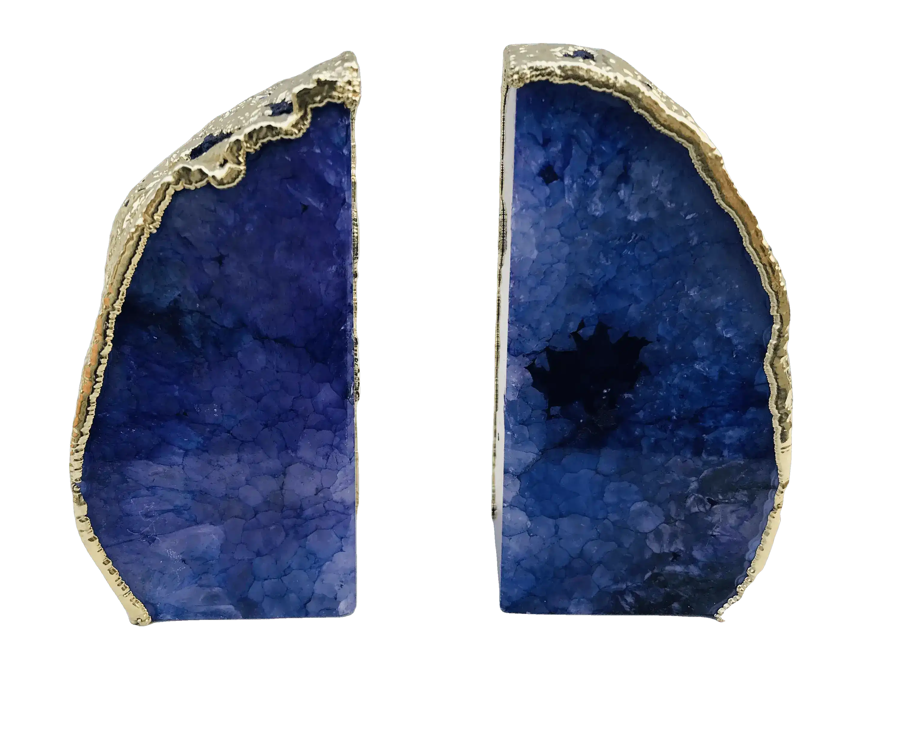 Indigo Plated Agate Bookends