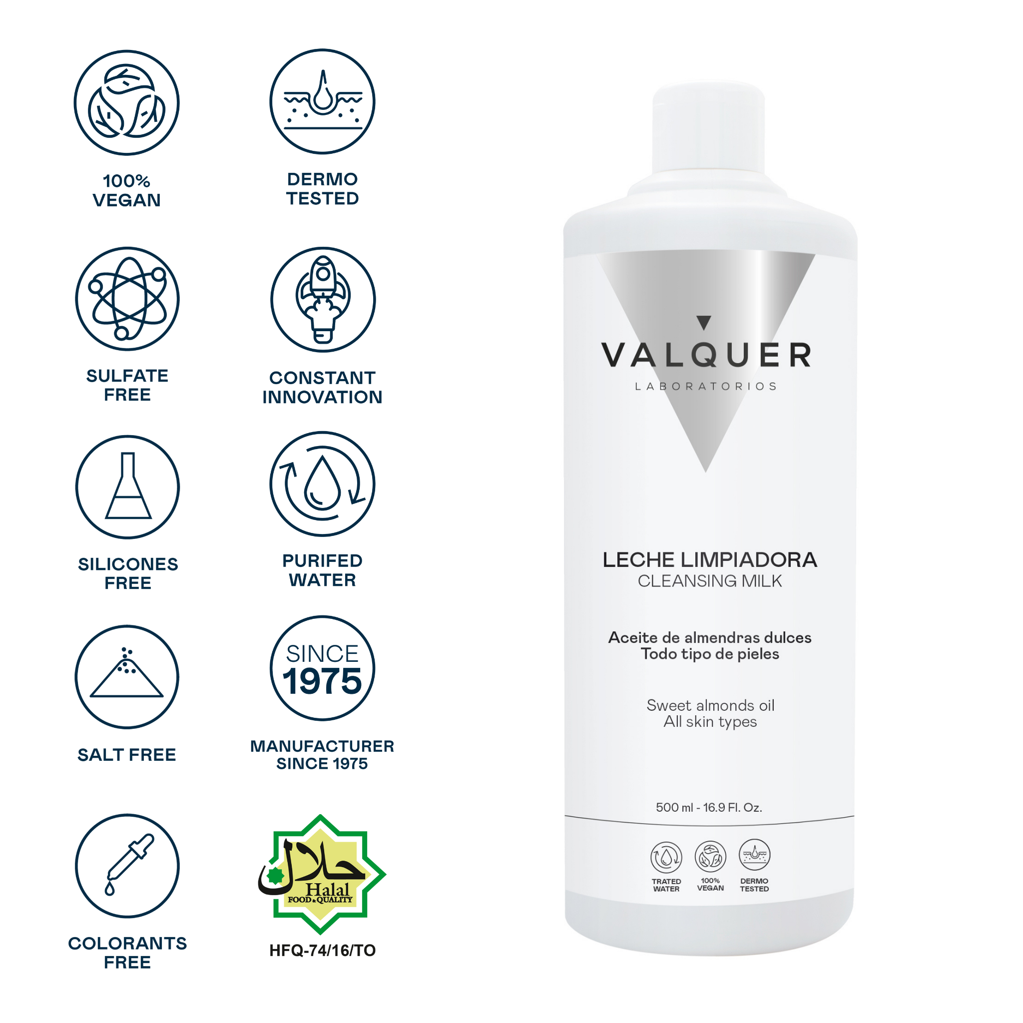 Leche Limpiadora Facial – Limpieza Profunda, Hidratación y Suavidad Natural - 500 ml