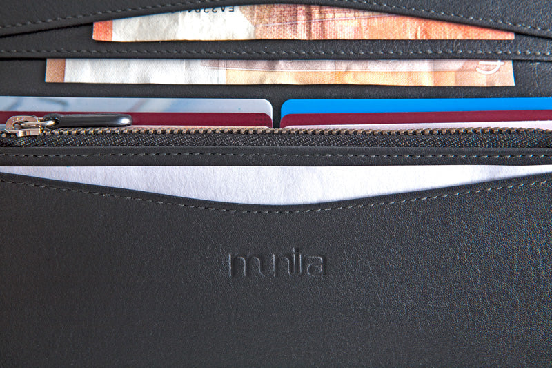 Large Embossed Leather Blue Wallet Freila