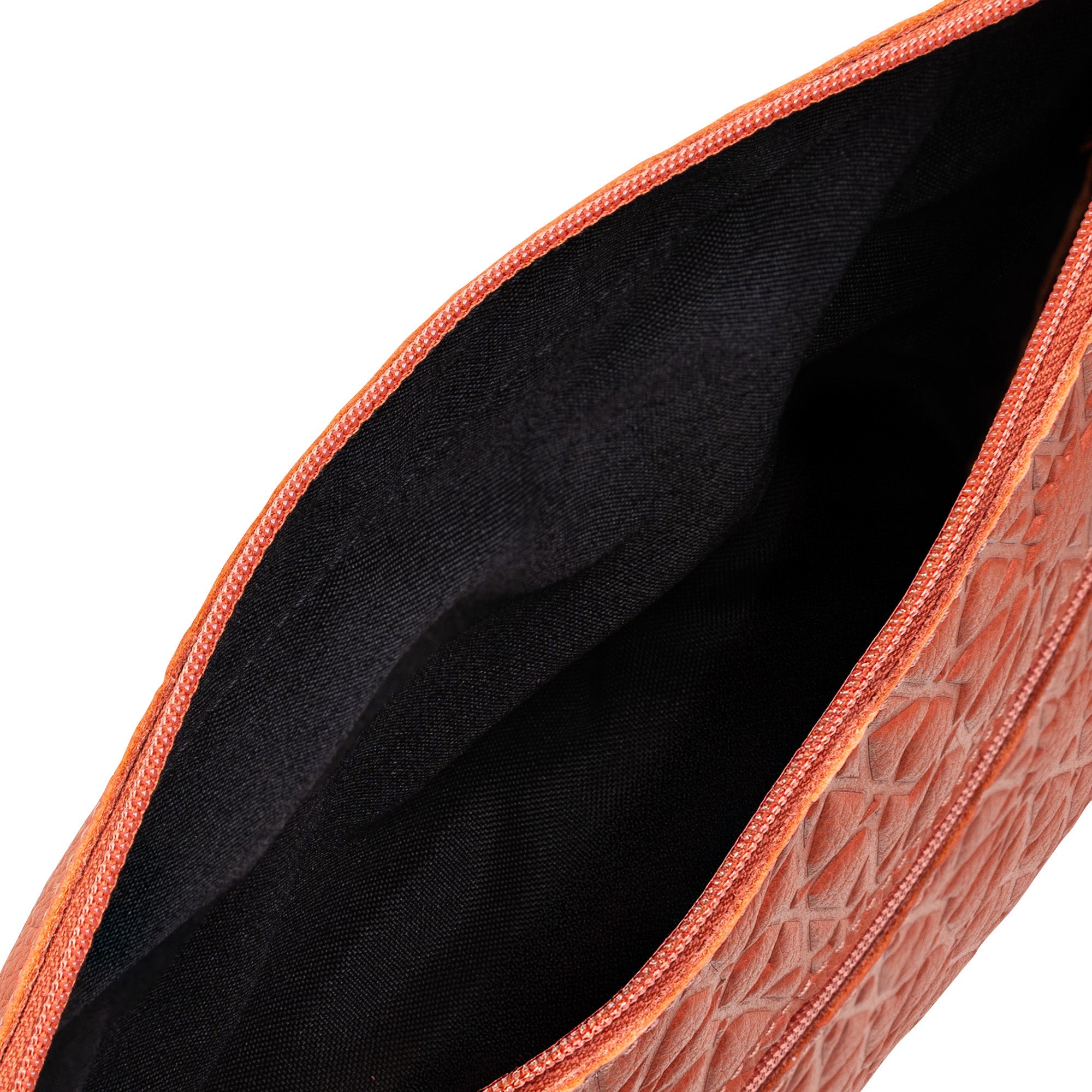 Orange Embossed Crossbody Bag with Islamic Design Pattern