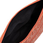 Coral Embossed Crossbody Bag with Islamic Design Pattern