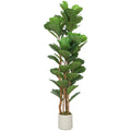 5FT Artificial Fiddle Leaf Fig Tree with Solid Wood Trunks, Lifelike Fake Tree with 45 Leaves in Pot, Green