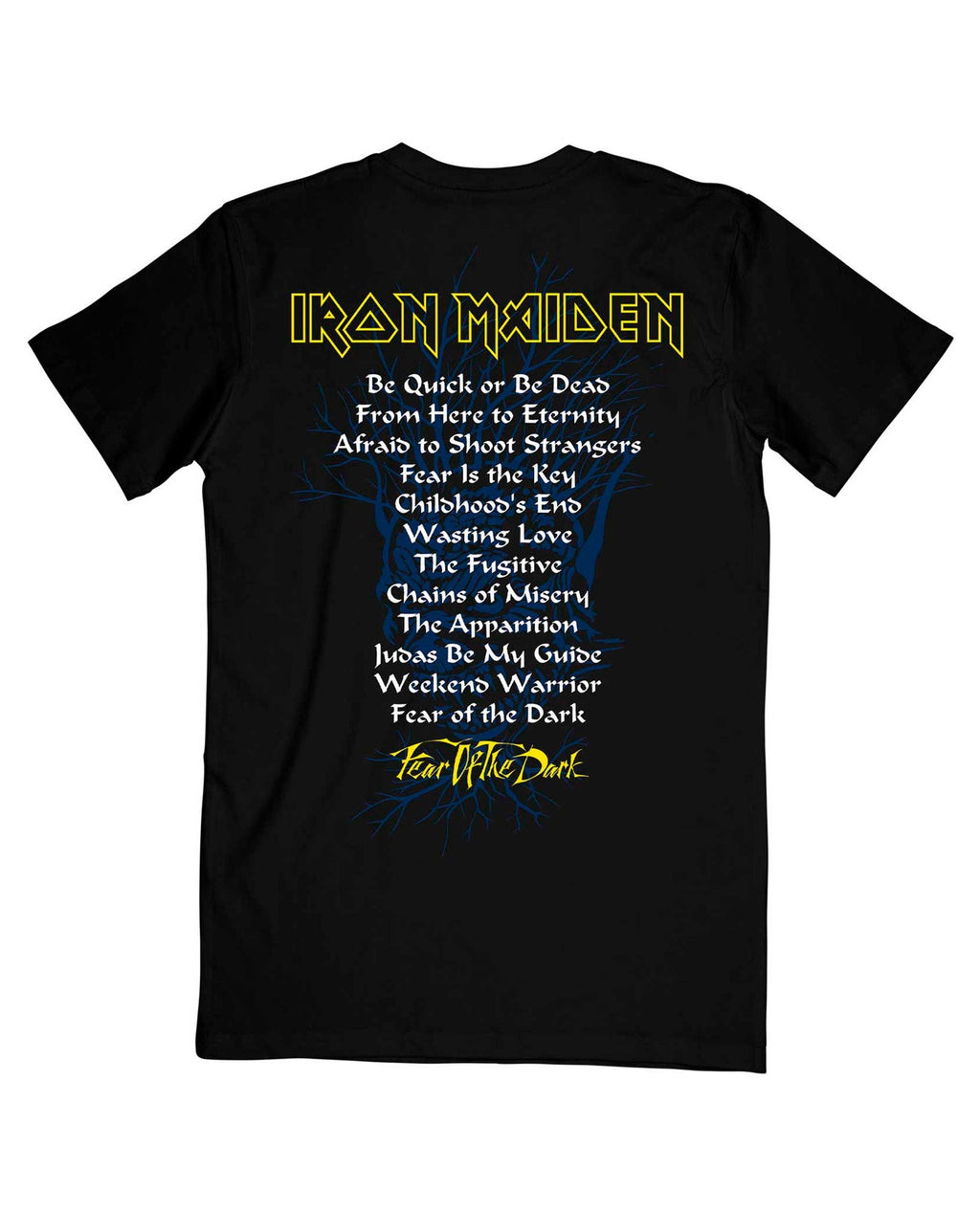 Iron Maiden - Camiseta "Fear of the Dark Album Tracklisting" Unisex