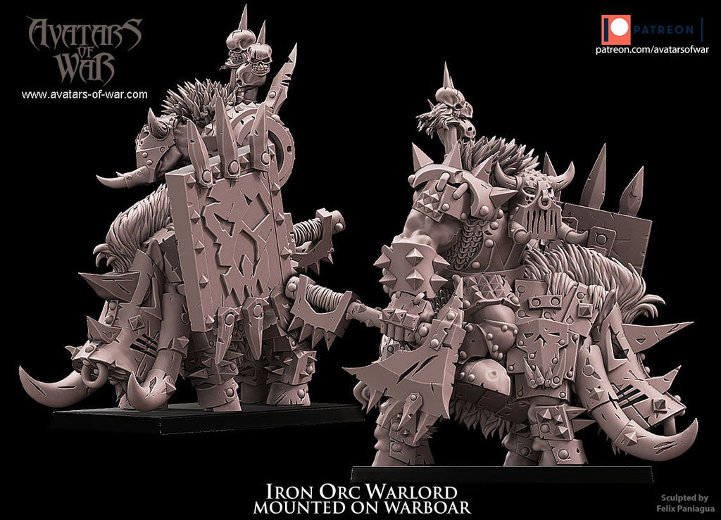 Iron Orc Warlord on Boar, Avatars of War