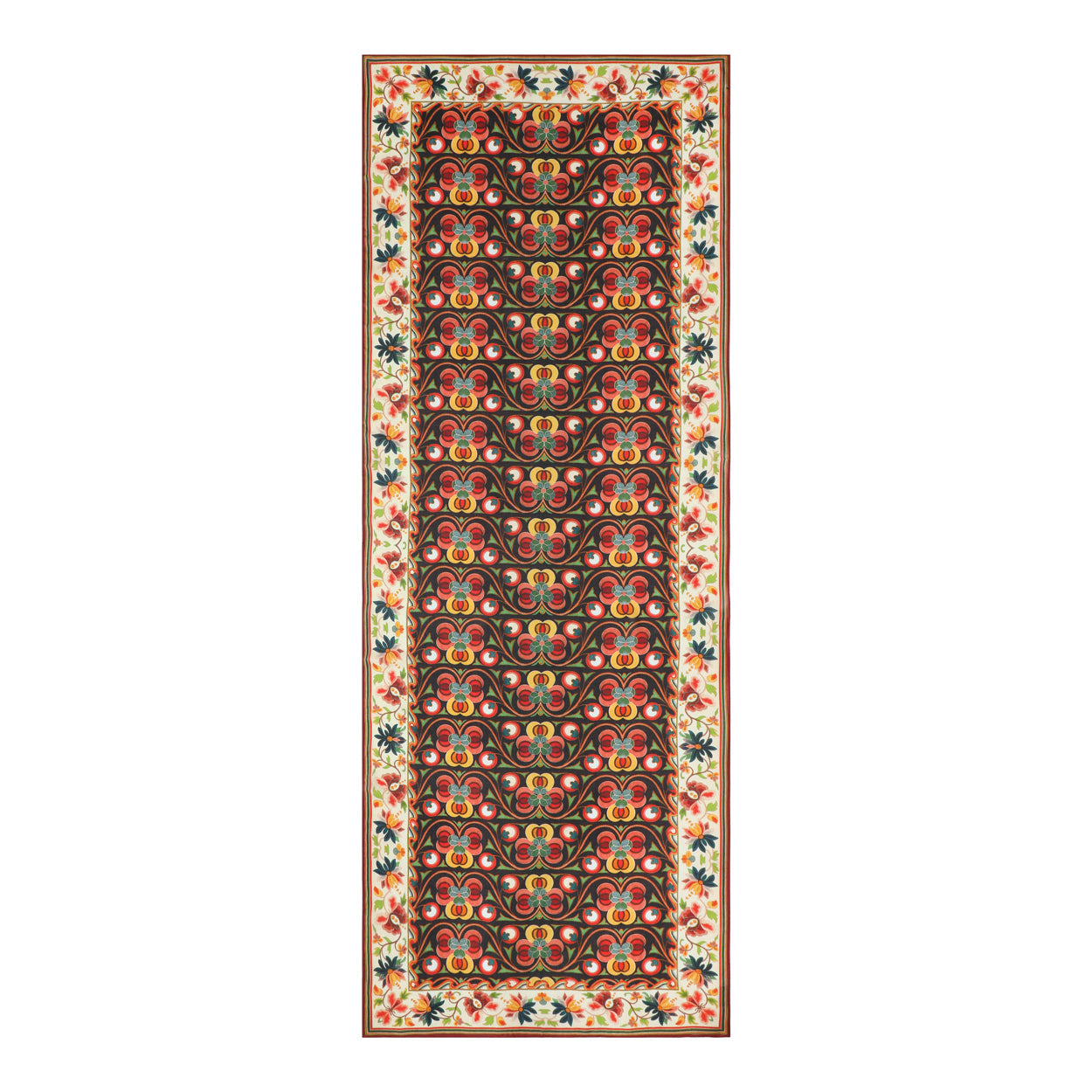 Floral Black Scarf – Isfahan Inspired Design - Saroyi
