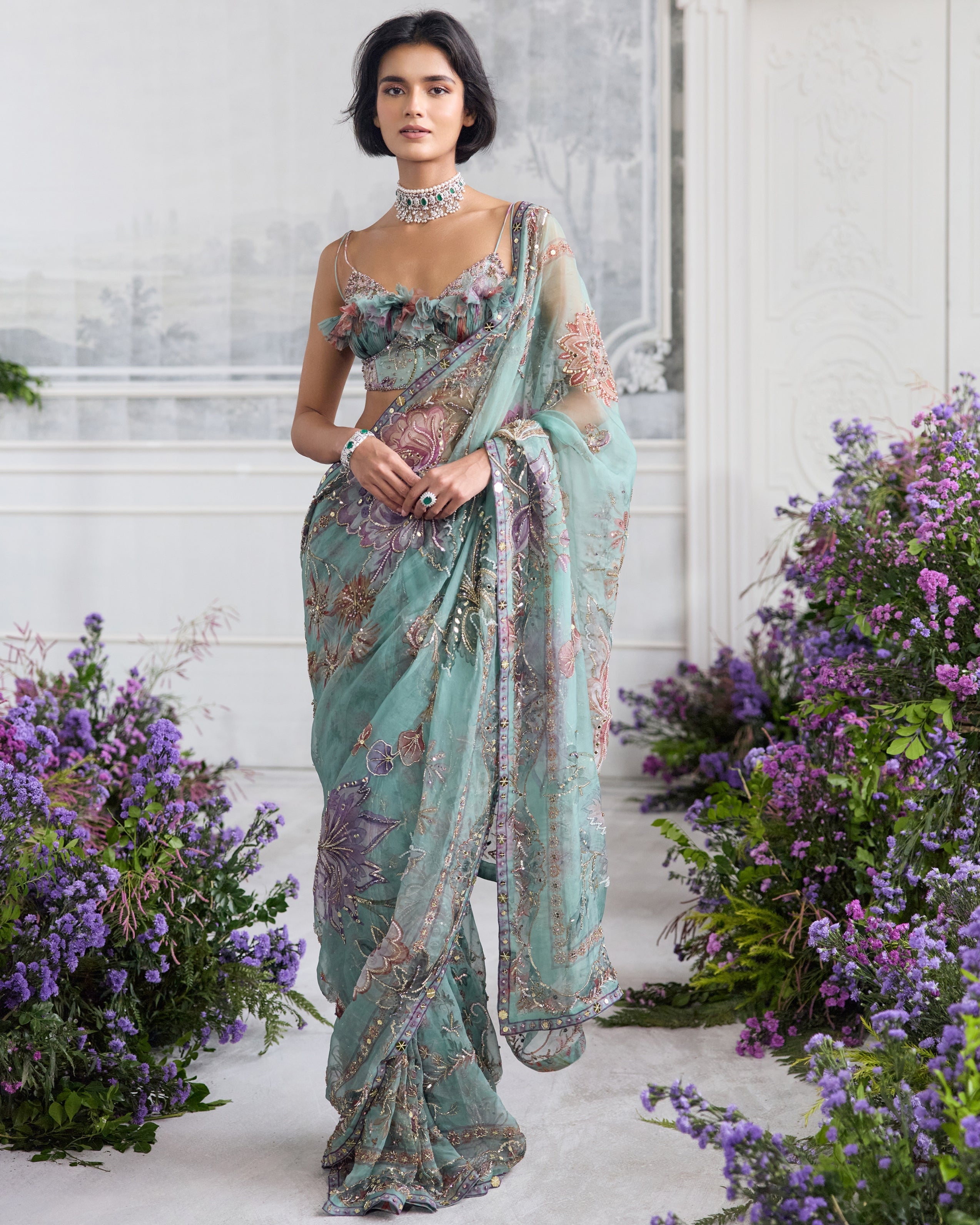 Ishika Sari Set By KYNAH, Luxury Indian Fashion & Bridal Wear