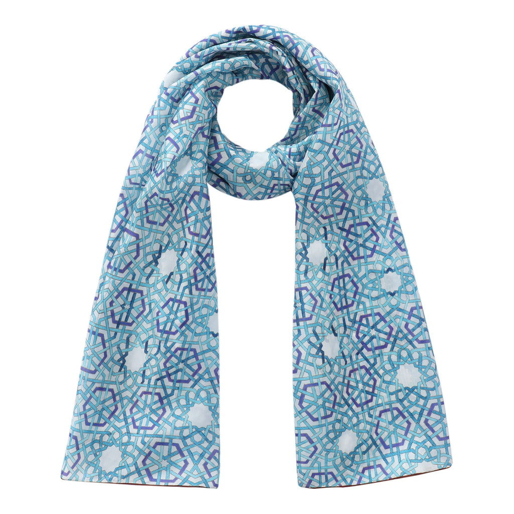 Islamic Motifs Silk Scarf Hijaz V1