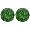 Set of 2 Artificial Topiary Balls, 40cm Faux Boxwood Balls for Indoor, Outdoor, Green
