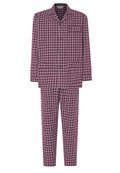 Pijama Hombre Invierno Solapa Algodón Franela Cuadros - Rojo 2814_90