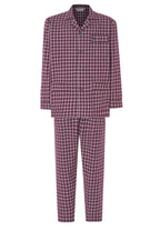 Pijama Hombre Invierno Solapa Algodón Franela Cuadros - Rojo 2814_90