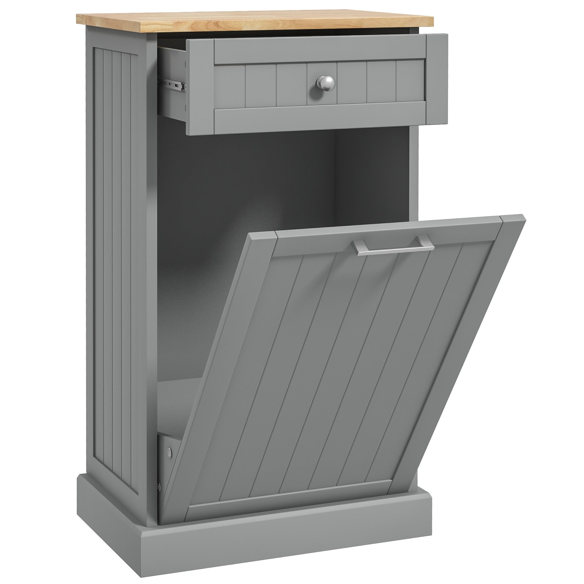 Hidden Container Waste Bin Hands Free Kitchen Cabinet Tipping Opening