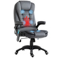Ergonomic Desk Chair with 6-Point Massage and Back Heated, Velvet-Feel Fabric, Gray
