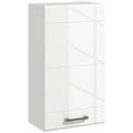 High-Gloss Bathroom Wall Cabinet with Soft-Close Door & Adjustable Shelves, 37 x 22.5 x 70 cm, White