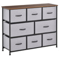 8-Drawer Dresser, 3-Tier Fabric Storage Tower w/ Steel Frame & Wooden Top for Closets, Grey