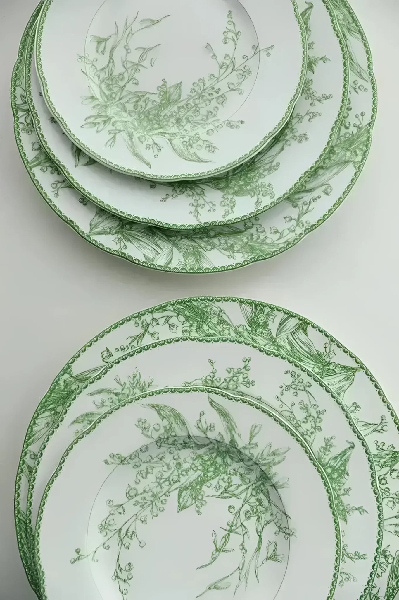 Jade Green Lily of The Valley Decorative Bone China Plate