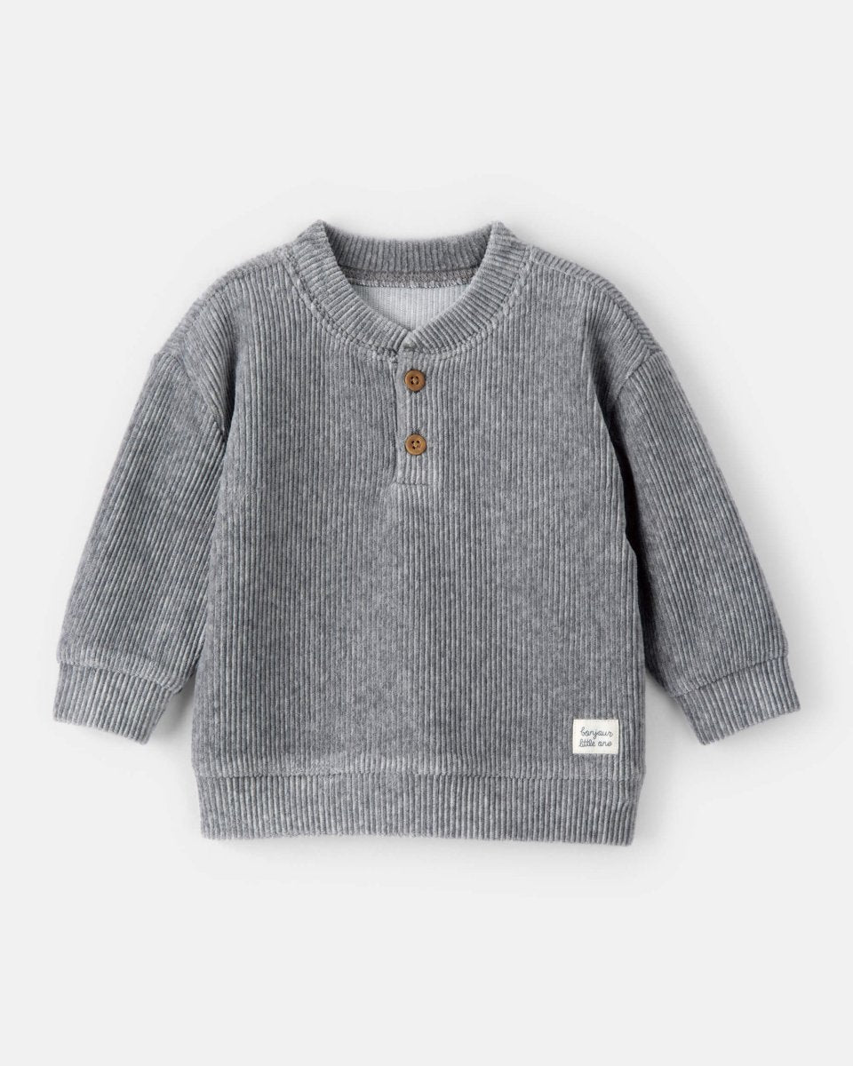 Jersey de terciopelo acanalado gris